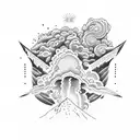 volcano tattoo design idea