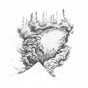 volcano tattoo design idea