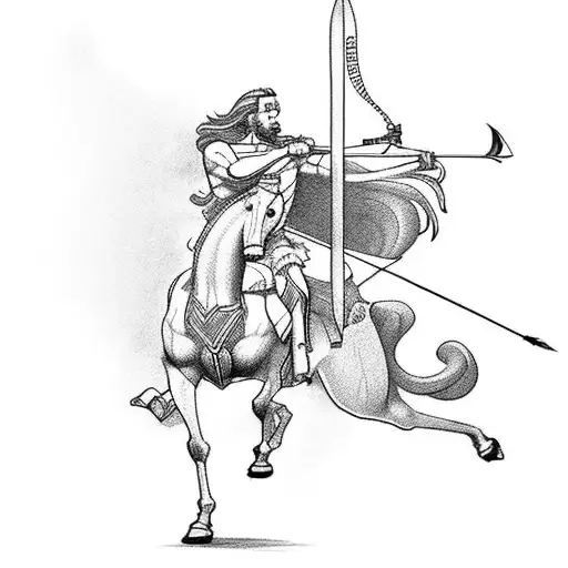 centaur shooting arrow tattoo design idea