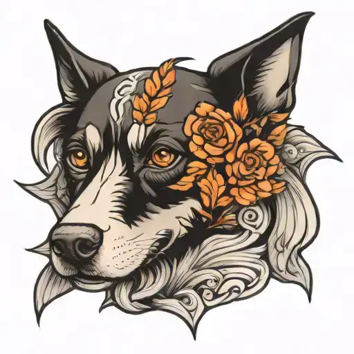 in memory of dog  tattoo design idea