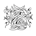 vines stems with thorns for neck tattoo design idea