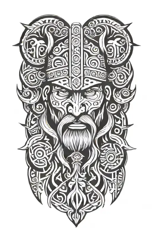 viking warrior tattoo design idea