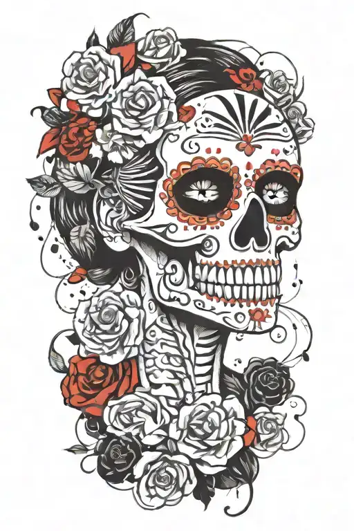 day of the dead tattoo design idea