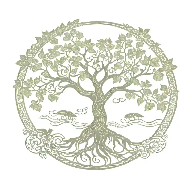 polynesia tree of life tattoo design idea