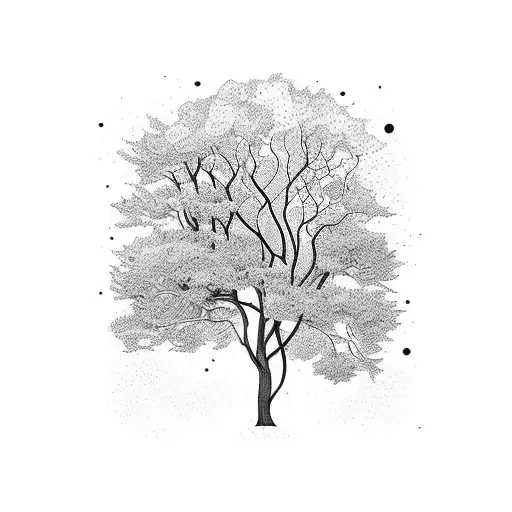 A winding road surrounded by colorful autumn trees tattoo design idea