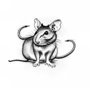 rat an cat tattoo design idea