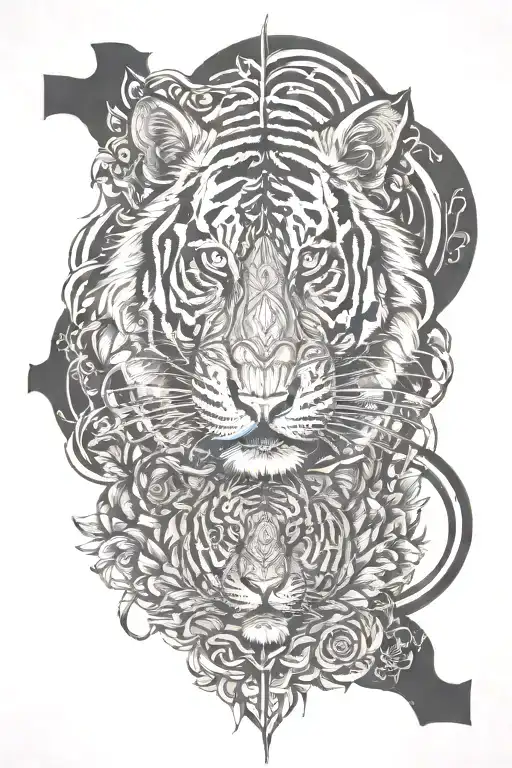 Tiger full body tattoo design idea