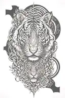 Tiger full body tattoo design idea