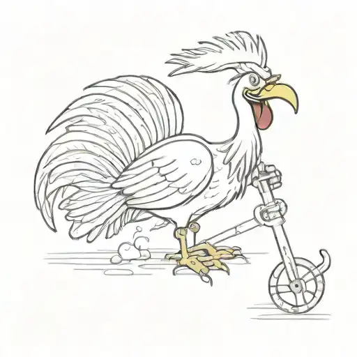 foghorn leghorn with a broken leg and crutch tattoo design idea