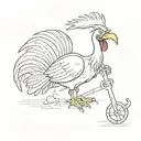 foghorn leghorn with a broken leg and crutch tattoo design idea