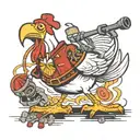 foghorn leghorn with a broken leg and crutch tattoo design idea
