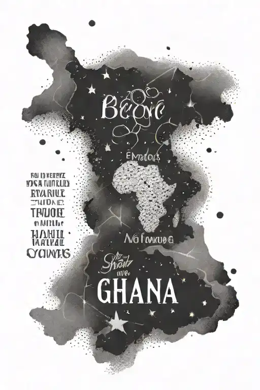 Ghana africa with quote "No matter where you are from, your dreams are valid" tattoo design idea