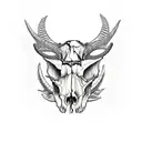 hog skull left, Cat skull middle, goat skull left, gothic style tattoo design idea