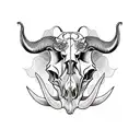 hog skull left, Cat skull middle, goat skull left, gothic style tattoo design idea