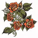 rose vine growing tattoo design idea