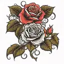 rose vine growing tattoo design idea