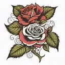 rose vine growing tattoo design idea