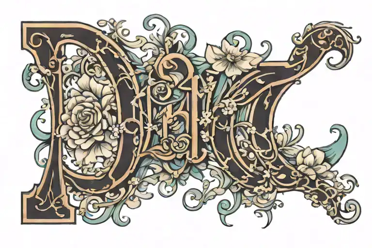 Sophia in a stylized font tattoo design idea