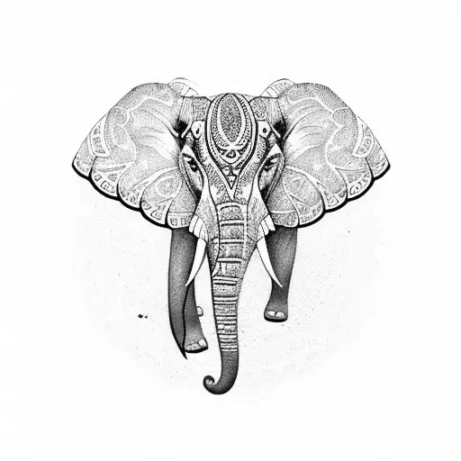 Mandala whole elephant  tattoo design idea