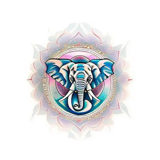 Mandala elephant  tattoo design idea
