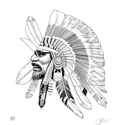 Indian Feathers with African design tattoo design idea