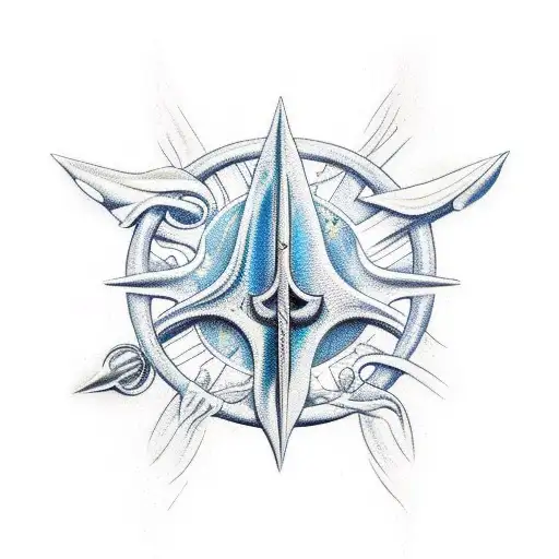 Trident tattoo design idea
