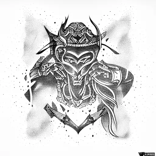 warrior tattoo design idea