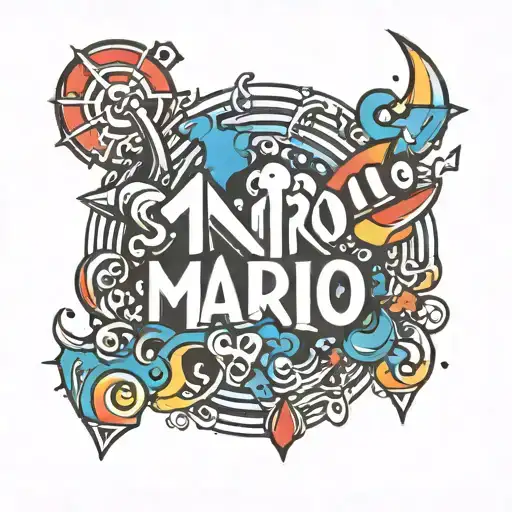 The name Mario in abstract font  tattoo design idea