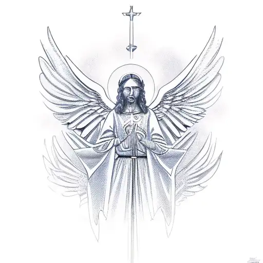 archangel Gabriel  tattoo design idea