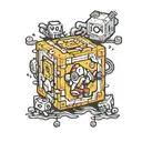 super Mario question block tattoo design idea