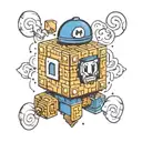 super Mario question block tattoo design idea