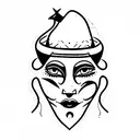 jesters hat fine line tattoo design idea