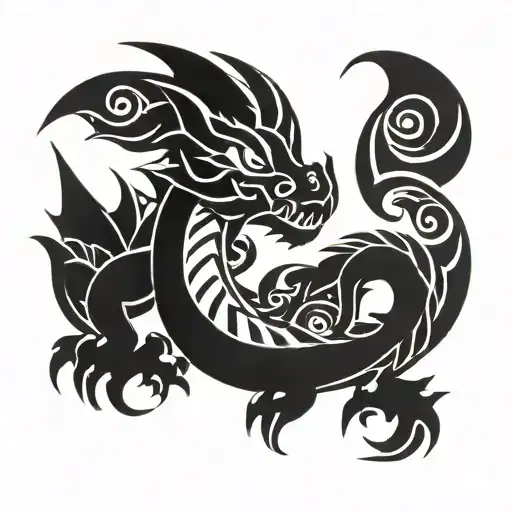 cute dragon tattoo design idea