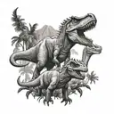 Jurassic park Dinosaurs tattoo design idea
