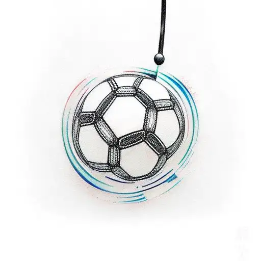A soccer ball intertwined with a stethoscope tattoo design idea