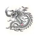japenese dragon with thunder tattoo design idea