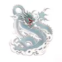 japenese dragon with thunder tattoo design idea