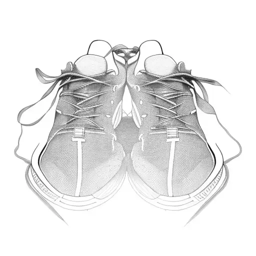 A running shoe transforming into a gaming controller tattoo design idea