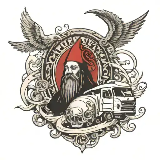 god and highways tattoo design idea