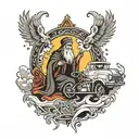 god and highways tattoo design idea