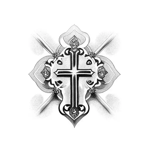 Christian Tattoo design with a Holy Cross. Use as poster, card, flyer,  Tattoo or T Shirt Stock Vector Image & Art - Alamy