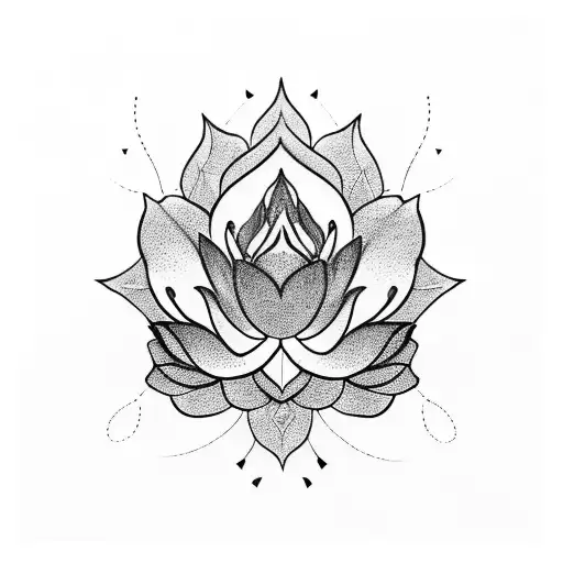 lotus with aham brahmasmi  tattoo design idea