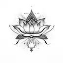 lotus with aham brahmasmi  tattoo design idea