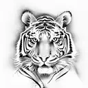 thai tiger abstract  tattoo design idea