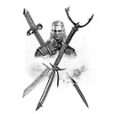witcher sword tattoo design idea