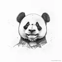 panda with patrick tattoo design idea