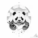 panda with patrick tattoo design idea