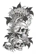 poison tree with skull at the bottom tattoo design idea