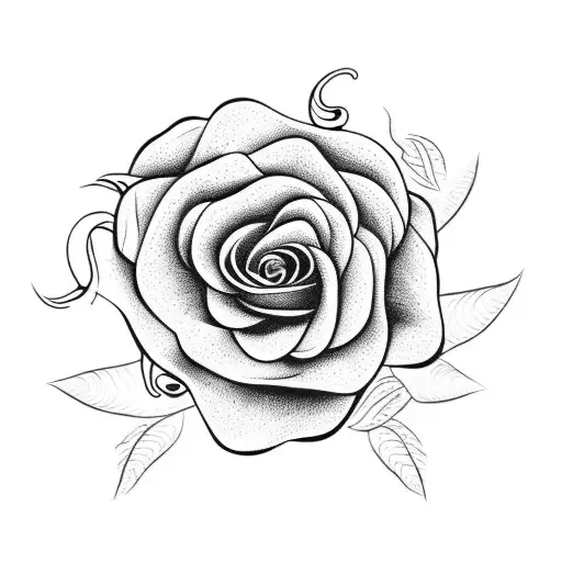 Scarlet burning rose vine  tattoo design idea