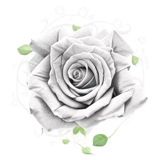 Scarlet burning rose vine  tattoo design idea